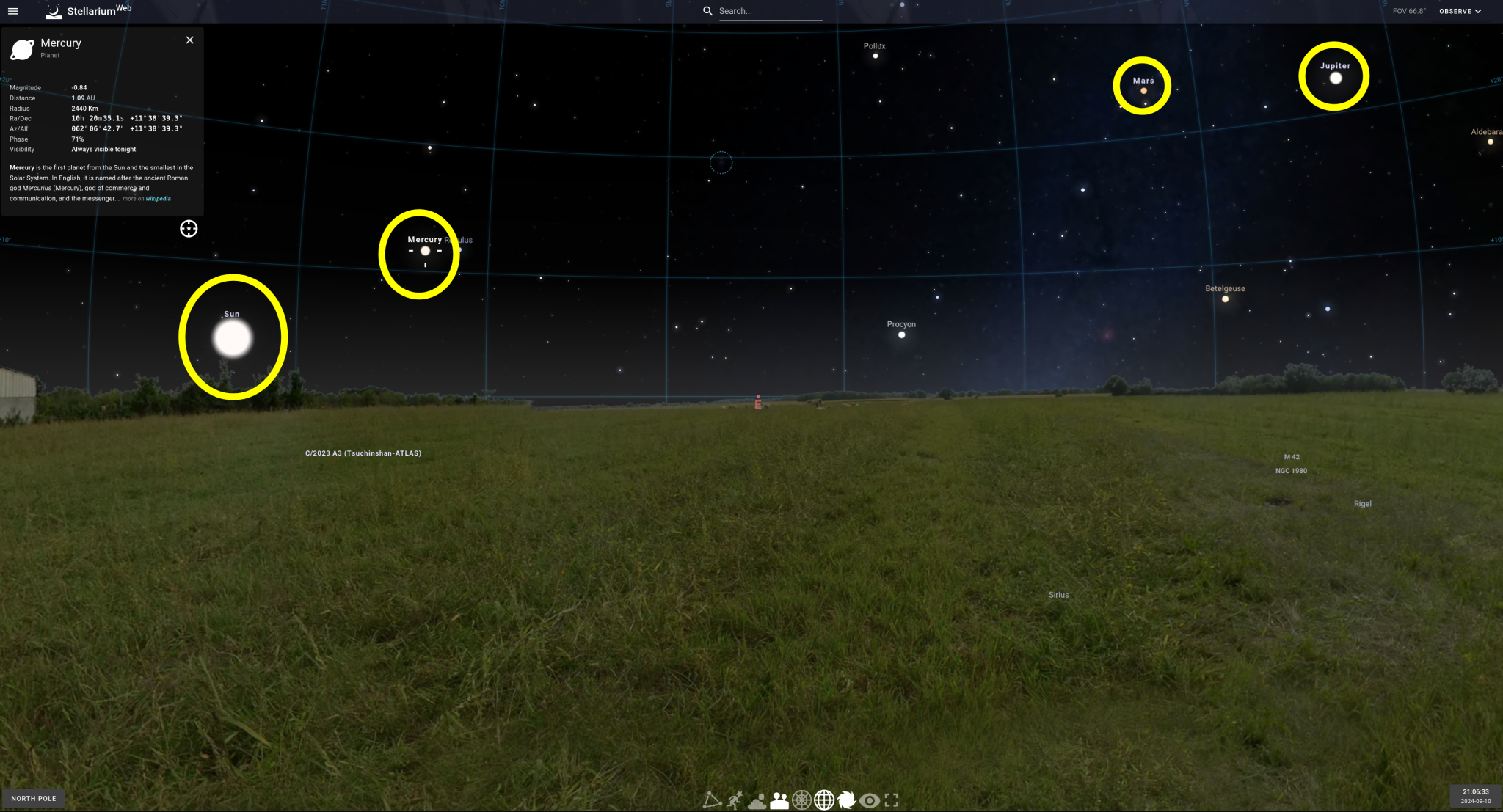 Planets / Wandering Stars – Firmament Trackers Flat Earth App